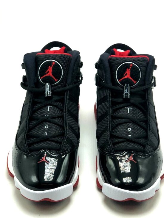 Men NIKE Air Jordan 6 RINGS \'BRED\' Basketball Shoes - Black Red 322992-062 main image 13